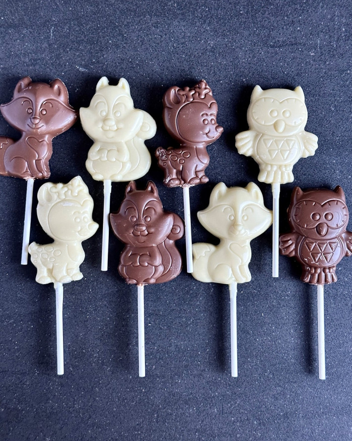 Sucette en Chocolat Lait / Blanc